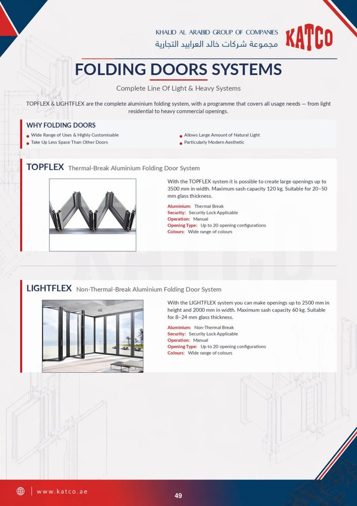 Folding door systems